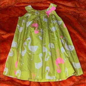 Green and Pink Flamingo Print Dress by Carters size 9 months